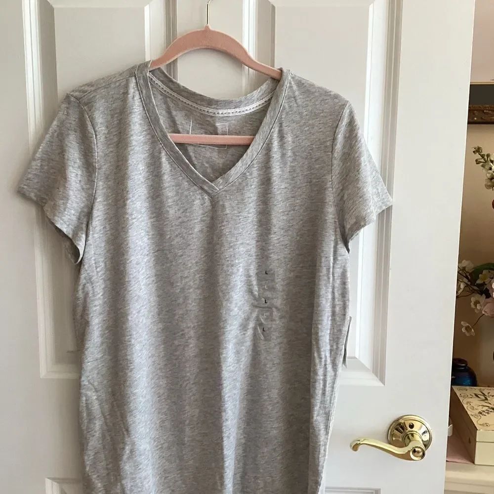 NWT. Charter Club Women’s Short Sleeve Light Gray PJ Top. Sizes.  L,  PS
